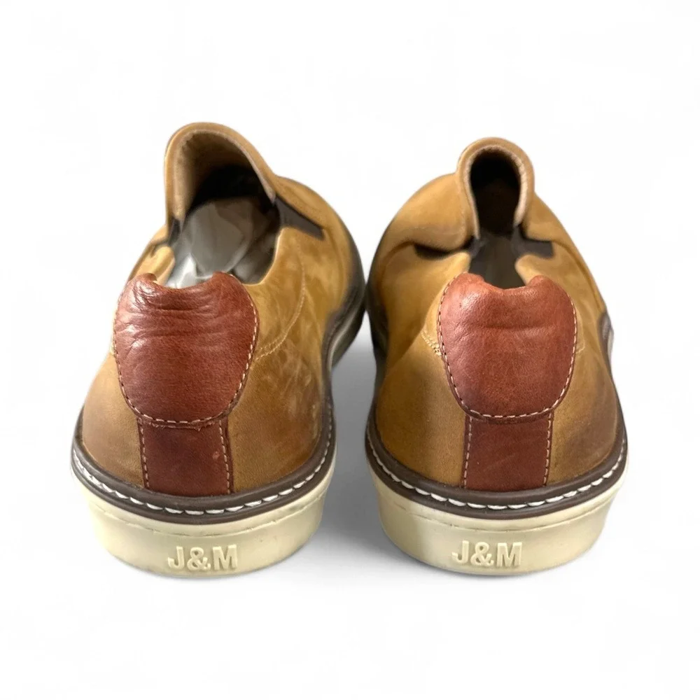 J&M Johnston Murphy Mens Slip On‎ Shoes Loafers Brown Size 9M Leather Comfort